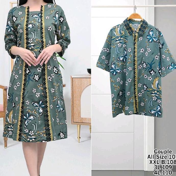Couple dress dan kemeja batik- katun stretch 107