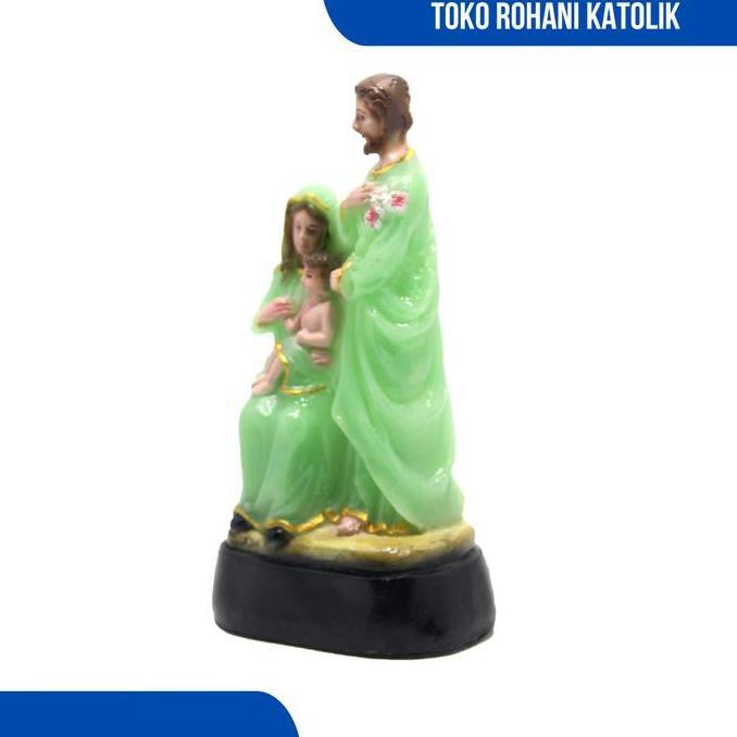 PATUNG KELUARGA KUDUS 15 CM BAHAN FOSFOR (DUDUK) / PATUNG KELUARGA KATOLIK  GLOW IN THR DARK/ PATUNG
