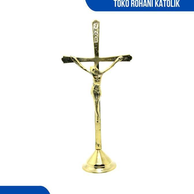 SALIB DUDUK KATOLIK (KUNINGAN) / SALIB ALTAR / SALIB MEJA KATOLIK