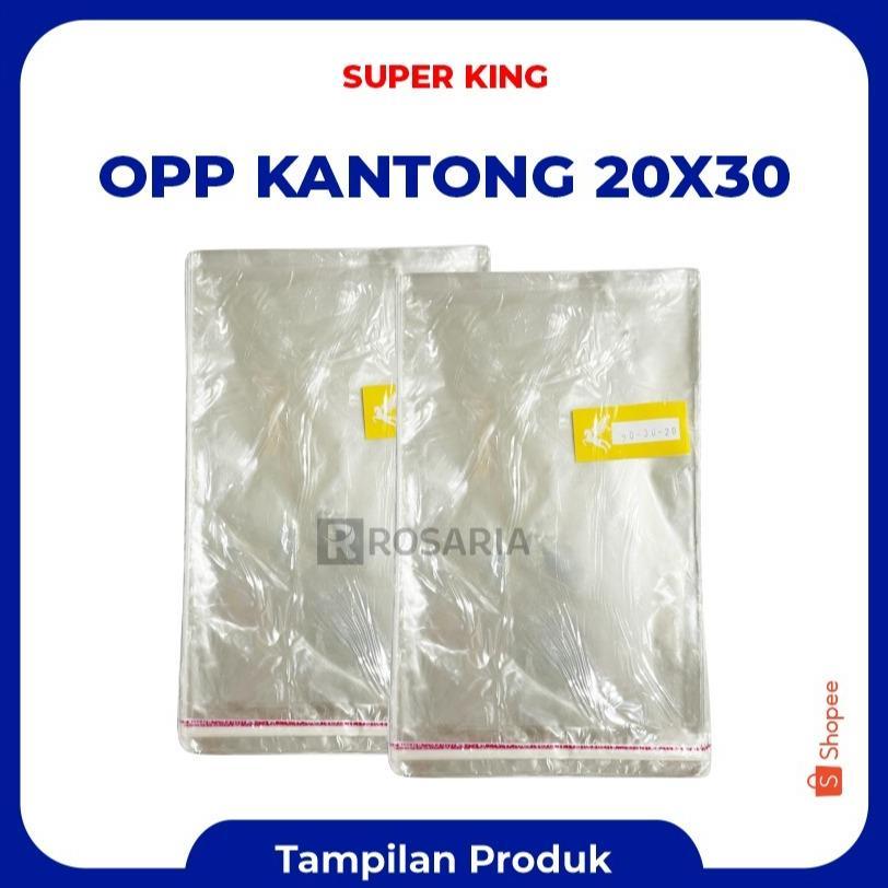 Opp 20X30 Kantong Plastik Kemasan Bening Seal Lem Baju Kaos Stok Baru