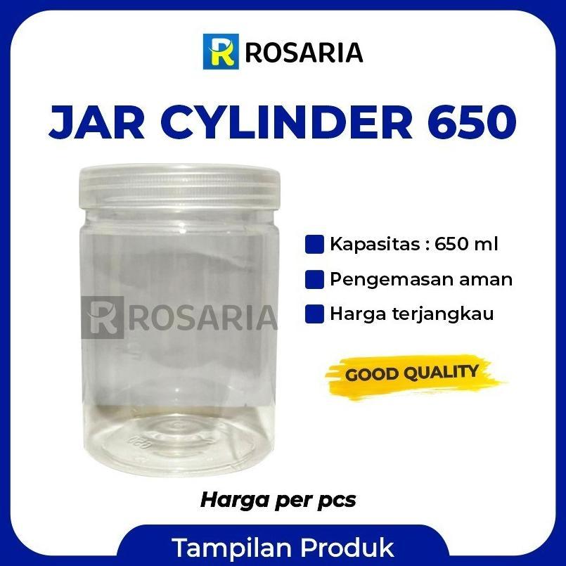 Jar Cylinder 650 Ml Merk Sjp Toples Tabung Plastik Bening Tranparan Kue Kering Ready