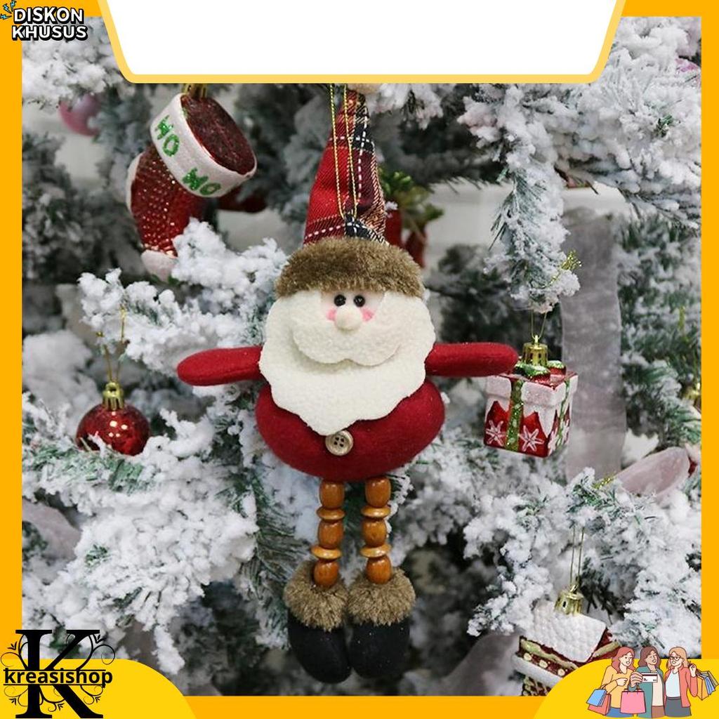 Produk baru NTL22 Aksesoris Pohon Natal Boneka Santa Rusa Manusia Salju Beruang Kaki Bisa di Regangk