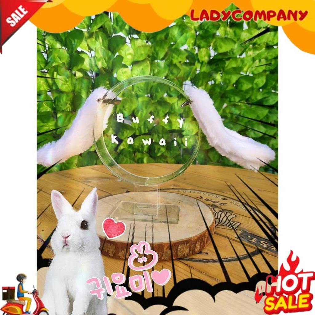 Terlaris Hairclip Floppy Bunny Ear Lace Lolita Harajuku Cosplay Animal White Rabbit Kelinci Buffy Ka