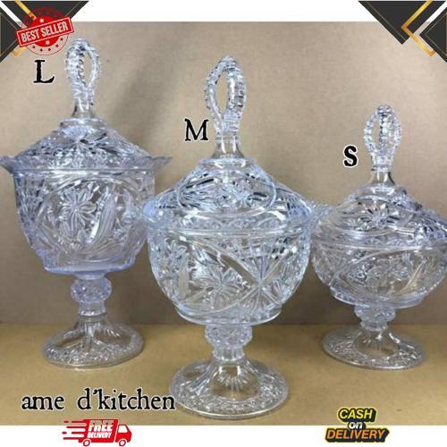 Baru Toples Bijian Kristal Mika Small (Kecil ) Tkk 1099 Golden Sunkist