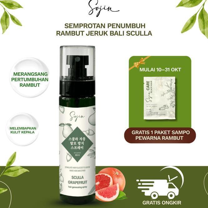 Sojin Sculla Hair Tonic Spray 80Ml Membantu Per Rambut Mengurangkan Rontok Dengan Vitamin E Ekstrak 