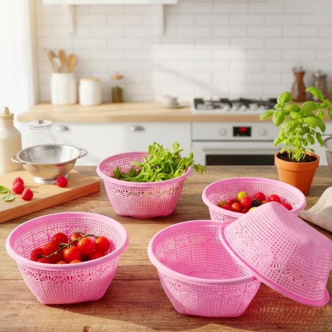 1 Lusin Isi 12 Pcs - Bakul Besek Panda Star Bakul Plastik Serbaguna