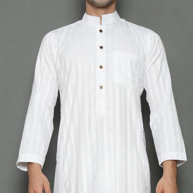 Rev Jubah Pria Gamis  Katun Muslim Thobe Motif Salur Remaja &  Dewasa Terlaris