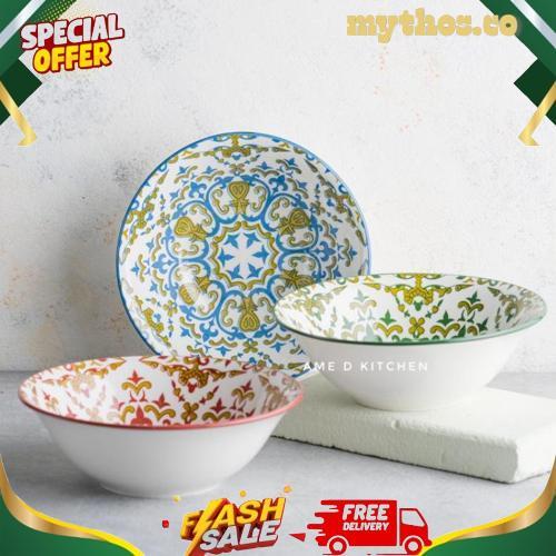 Grosir Mangkok Bijian Bulat Keramik 7" Batik