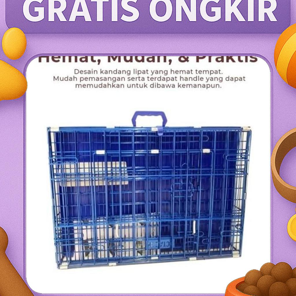 Kandang Anjing Metalik K250M / Kandang Lipat Anjing Kucing / Kandang Octagon