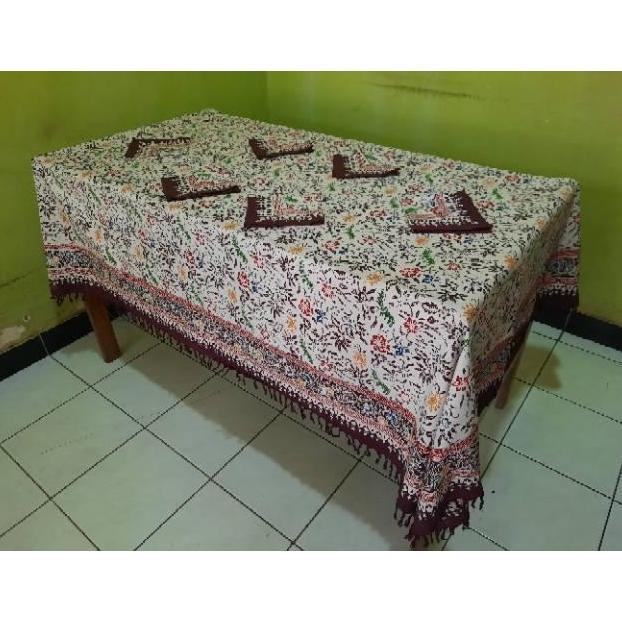 Taplak Meja Makan Batik Cuiri Besar Kursi 6