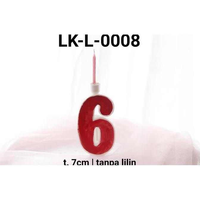 LK-L-0008 Tempat lilin plastik lokal angka 6 enam