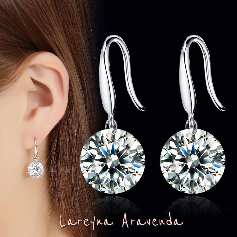 Pakaian Wanita- Anting Wanita S925 Korean Style Fashion Single Diamond At028 - Lingerie - Baju Dinas