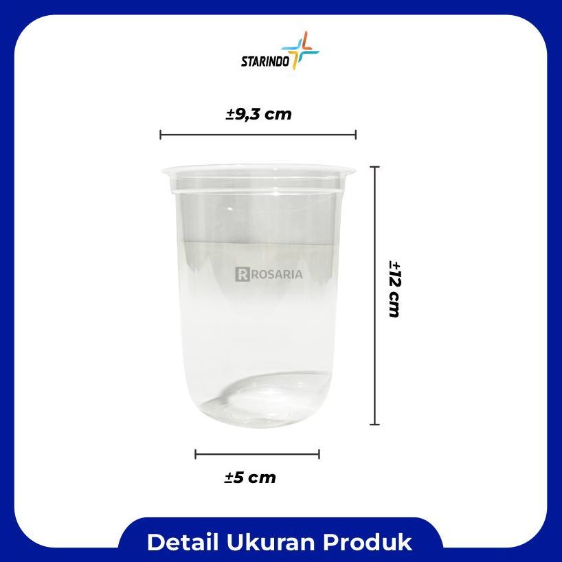 Cup Polos Oval 16 Oz Starindo 8 Gr Plastik Bening Gelas Minuman Ready