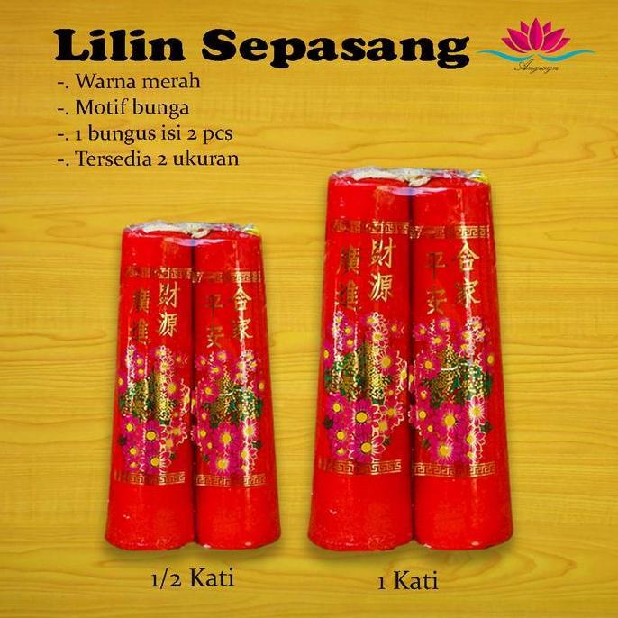 Lilin Merah Sepasang / Lilin Sembahyang / Lilin Puja