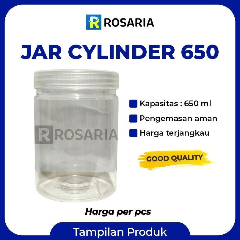 Jar Cylinder 650 Ml Merk Sjp Toples Tabung Plastik Bening Tranparan Kue Kering Ready