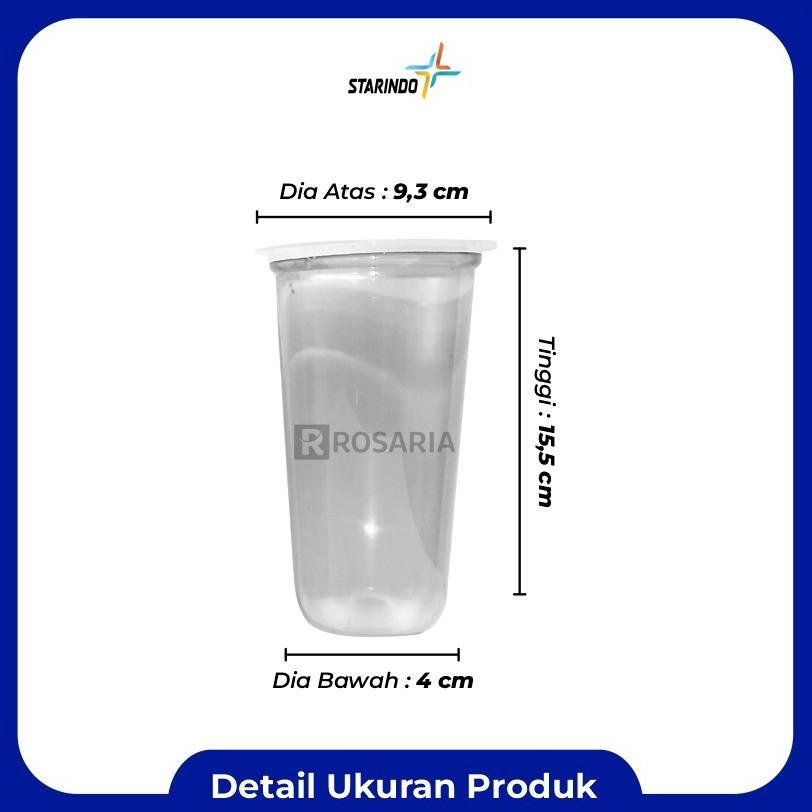 Cup Polos Oval 22 Oz Starindo 9,5 Gr Plastik Bening Gelas Minuman Baru