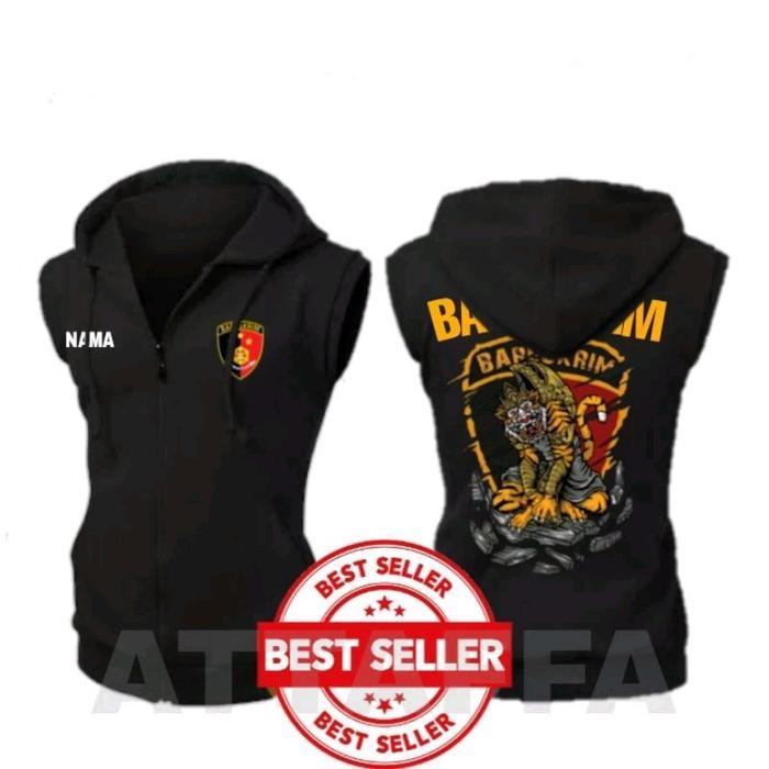 Jaket Rompi Vest Zipper Polisi Bareskrim Warna Hitam Katun Pria Wanita New Best Quality 100% Origina