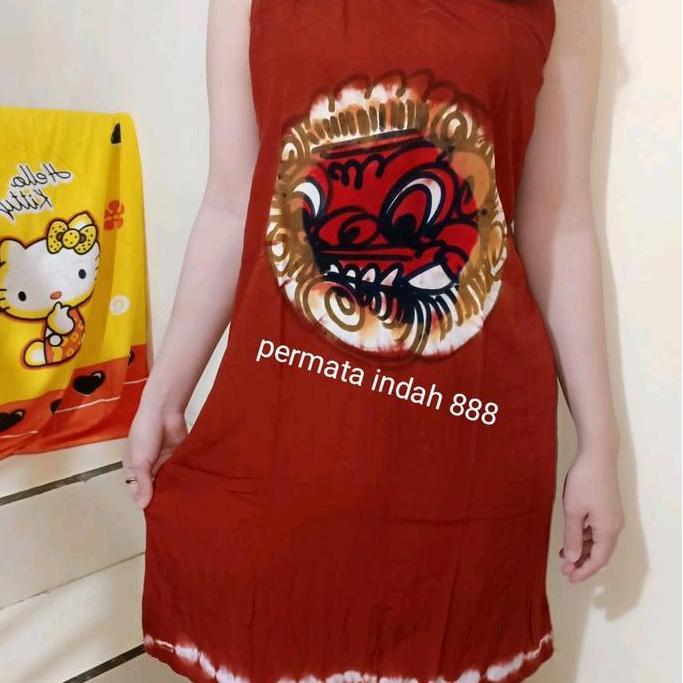 Promo daster wanita tank top bali/tali motif barong lukis size  M,L, XL, XXL bahan tebal dan adem Di