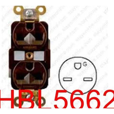 HBL5662 Hubbell Straight Blade Devices 15A, 250V, 2 Pole, 3 Wire