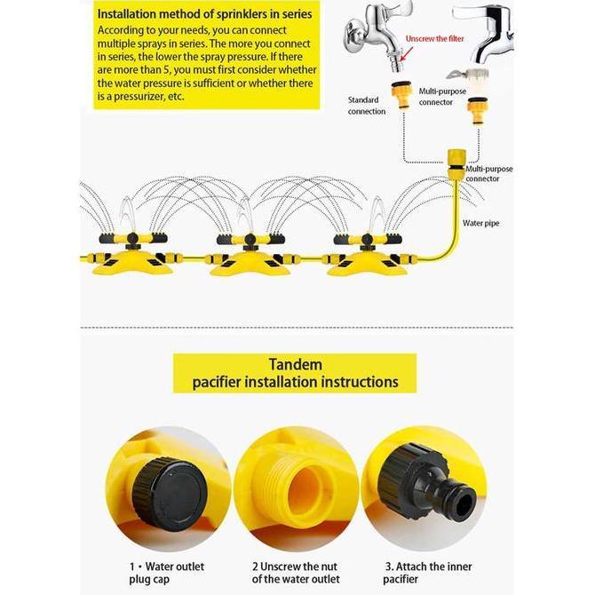 Penyiram Tanaman Otomatis Putar Sprinkler Spray siram rumput taman