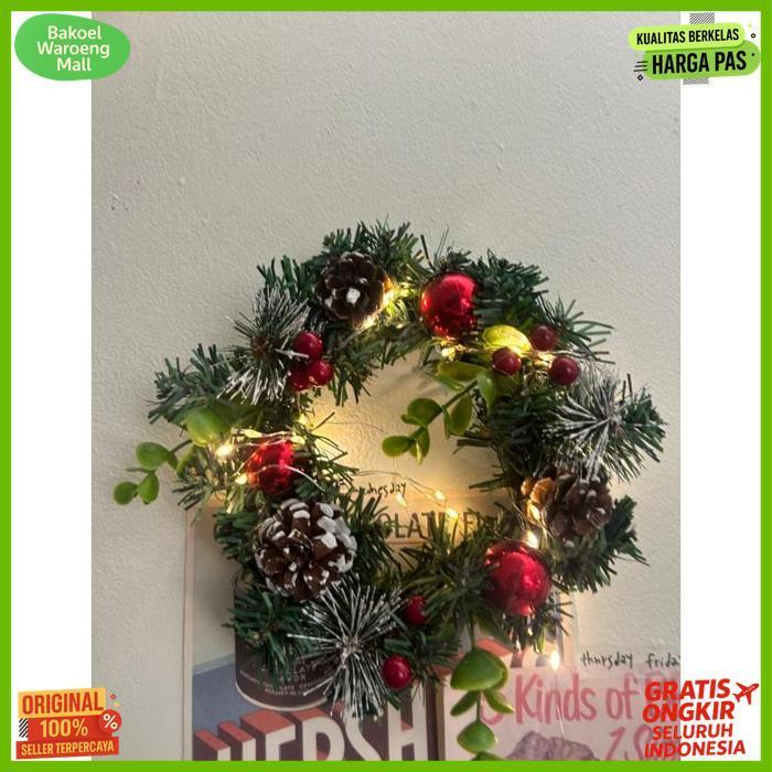 Promo Krans Natal Led/Hiasan Natal/ Gantungan Hiasan Natal/ Gantungan Natal
