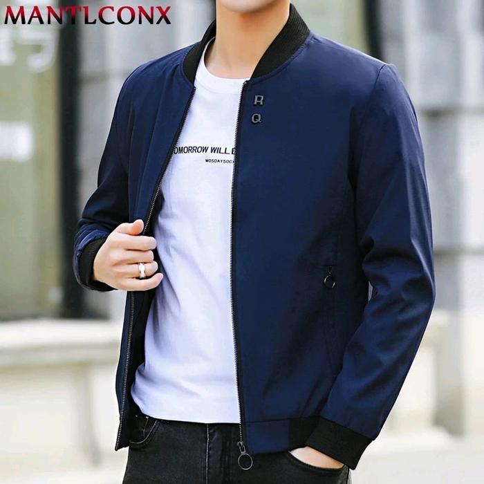 Jaket Bomber Casual Pria Kain Waterproof,Jaket Musim Dingin, Jaket Pria Keren Realpict Bahan Taslan 