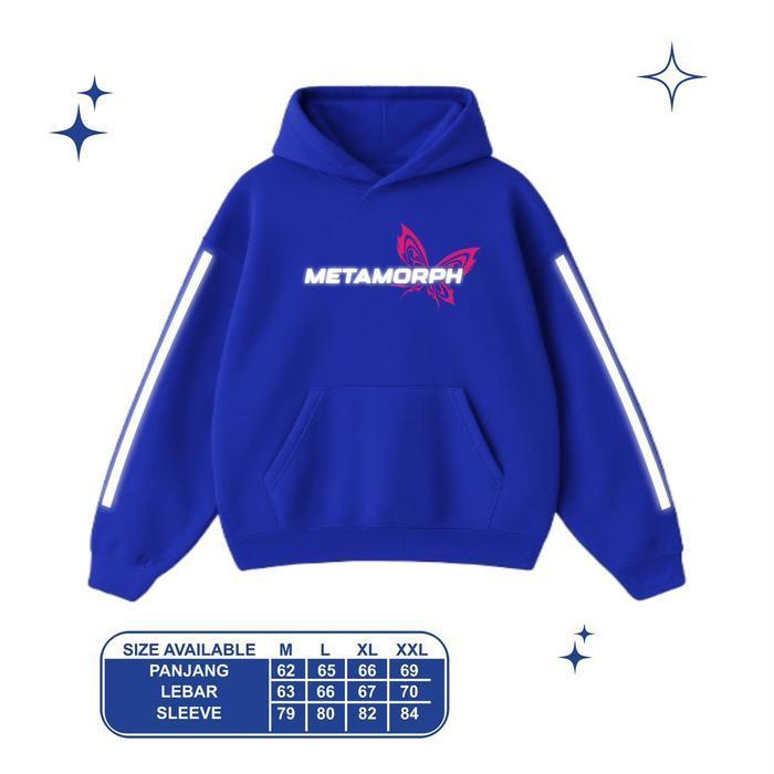 Narcissism Jaket Hoodie Boxy Reguler Desain Terbaru Metamorph Bahan Fleece Sablon Dtf Reflektif Bisa