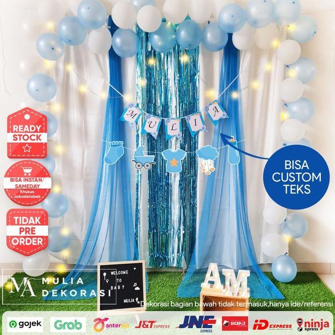 Terjangkau Dekorasi Backdrop Baby Girl Baby Boy Background Backdrop Bayi Lahiran Aqiqah Paket Baby M