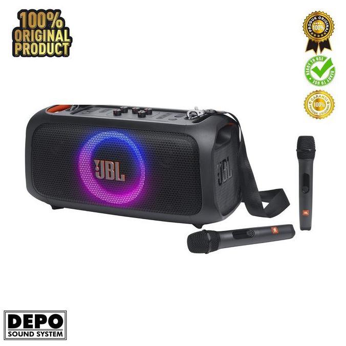Terlaris Jbl Partybox On The Go Speaker Portable Partai Dengan Lampu & Mikrofon Nirkabel Original 10