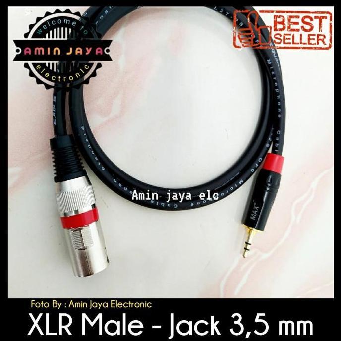 Jack audio 3,5mm to canon male 2 meter - 1 meter