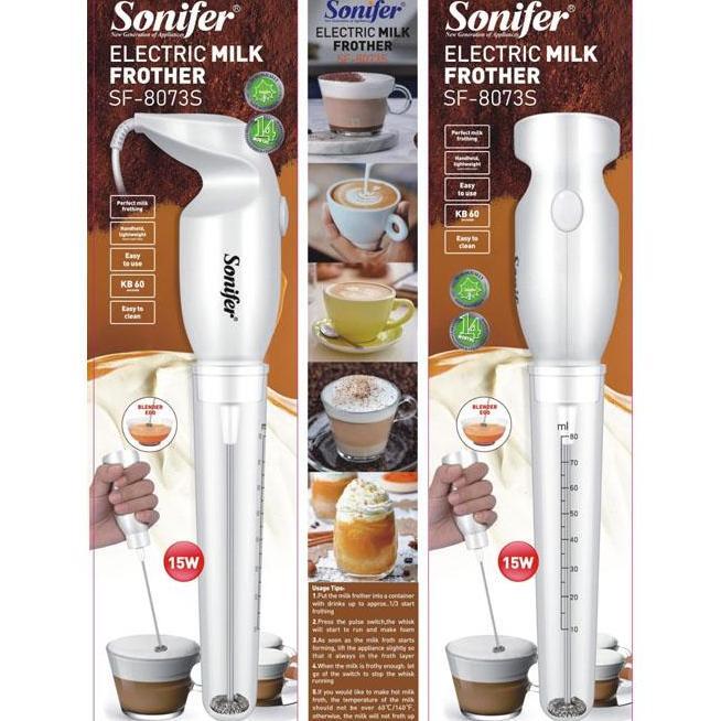 Sonifer Sf8073 Sf8073S Milk Frother Hand Mixer Pengaduk Susu Elektrik Foamer