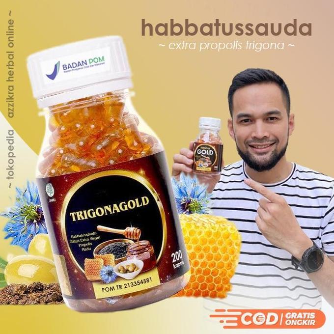Trigona Gold Habbatussauda Asli Original Extra Propolis 100 200 Kapsul REZ