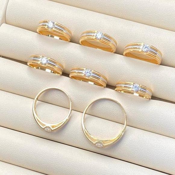 Cincin Emas Kawin Solitaire Classic - Whitegold 17k / Yellowgold 16k