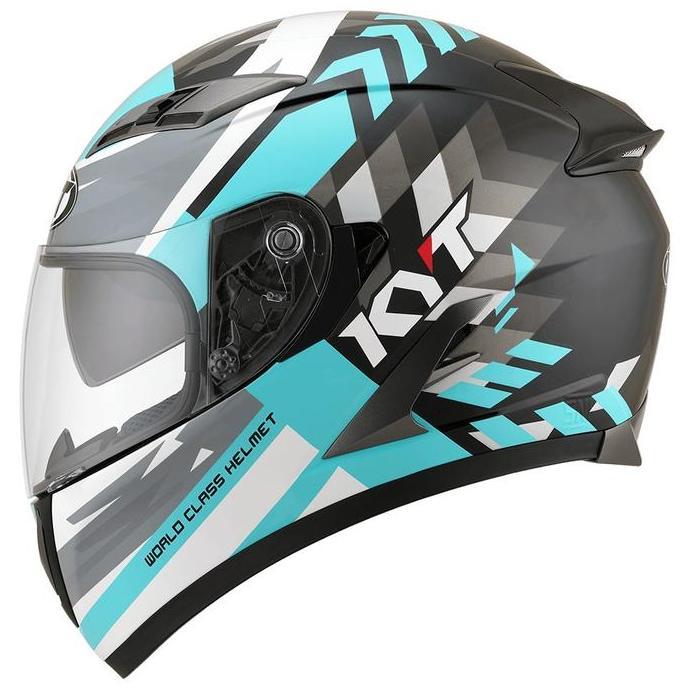 HELM KYT FALCON FR FLOW - BLACK/AQUA BLUE