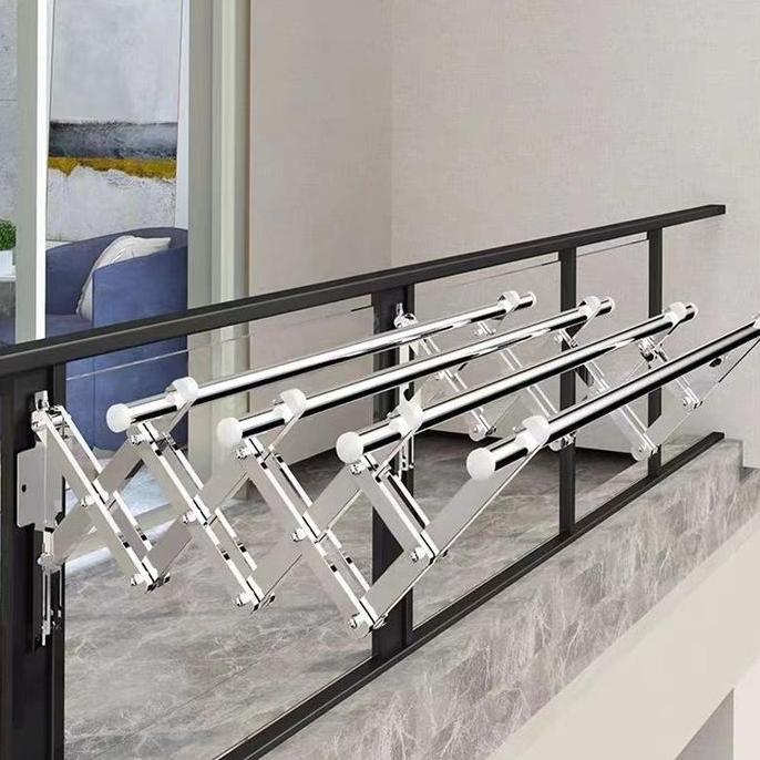 Jemuran Dinding lipat Stainless Jemuran Baju Dinding 200cm Jemuran Pakaian Dinding