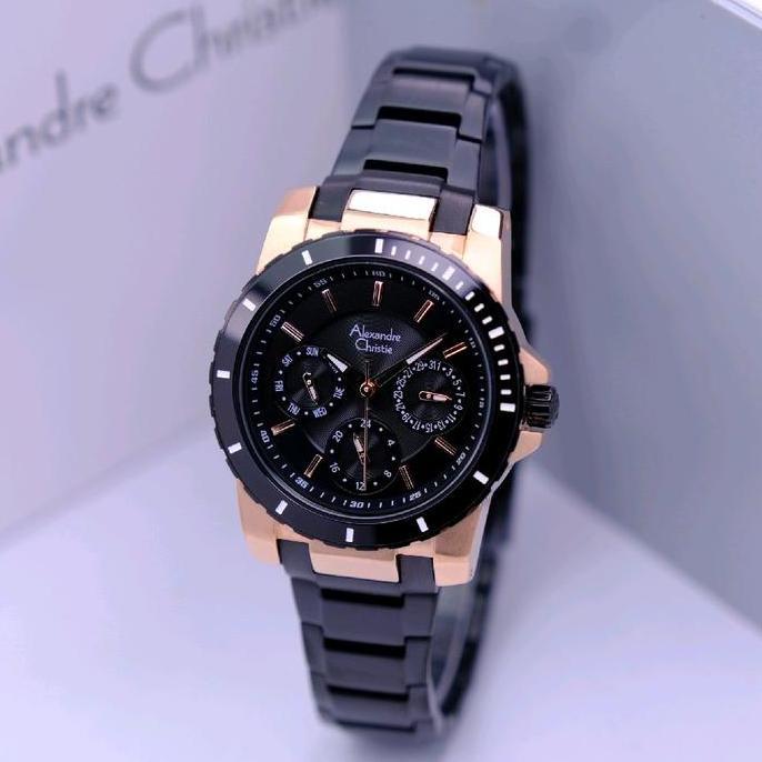 ALEXANDRE CHRISTIE. AC 6141. LADIES. ROSEGOLD BLACK. ORINAL Stainless