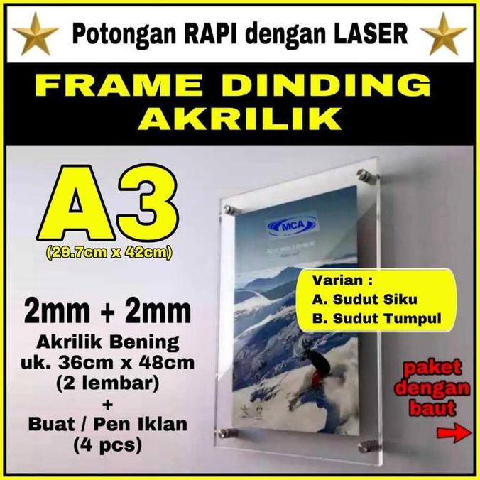 FRAME AKRILIK A3 / BINGKAI POSTER AKRILIK A3 / Acrylic Frame