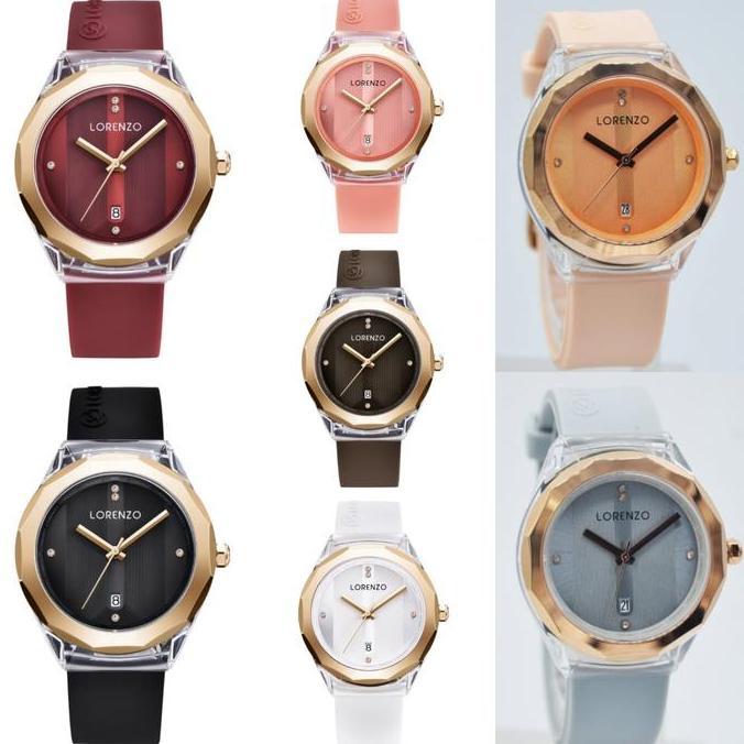 JAM TANGAN WANITA LORENZO 7107 R-7107L RUBBER ORINAL