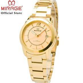 Mirage Watch - Jam Tangan Mirage Official Wanita Mewah Orinal Gold 8190L Tahan Air 3ATM