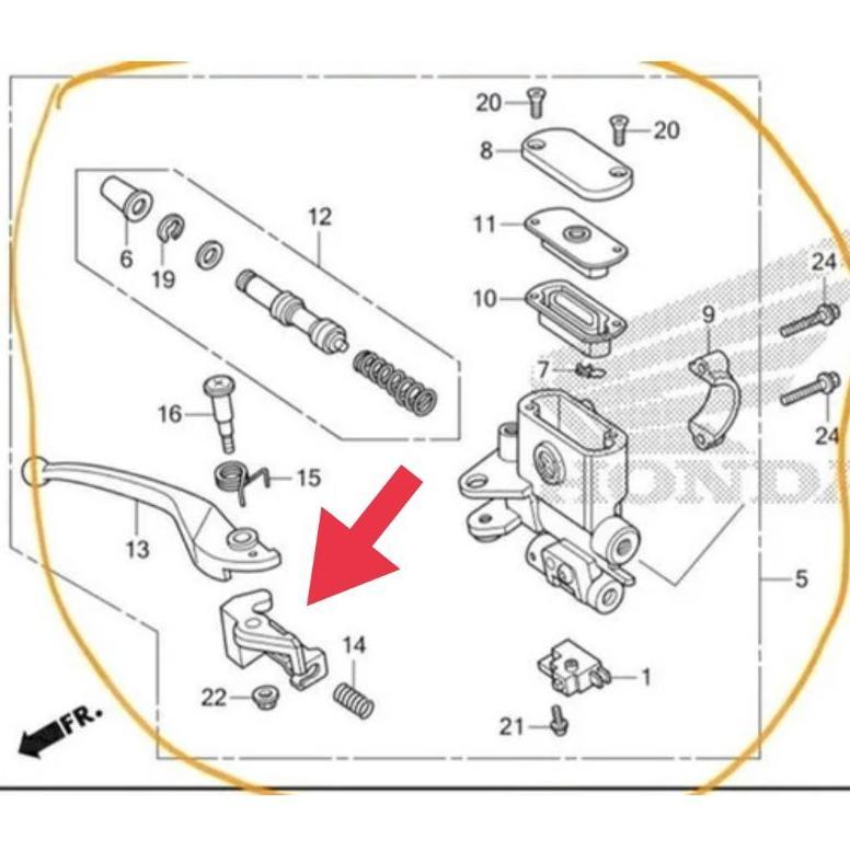 Raniah - Knocker Comp Sambungan Dudukan Handle Rem Kanan Vario 110 Vario 125 Vario 150 Beat Fi Beat 