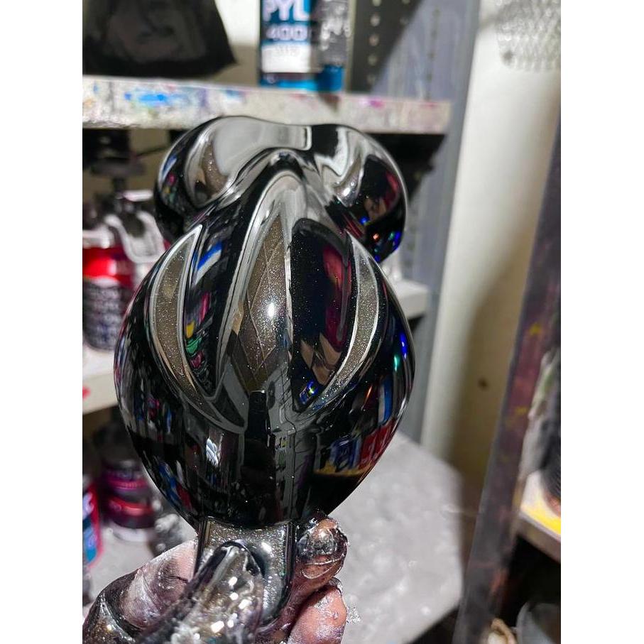 cat hitam metalik pu/black mica pu/hitam metalik pearl pu 500ml ARG