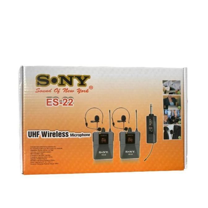Microphone Wireless Clip On  Es-22 Mic Bando/Kancing Wireless Mikrofon Double Wireless Mic Jepit