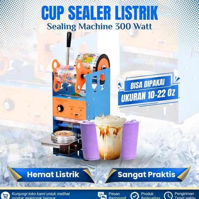 Mesin Cup Sealer Mesin Pres Gelas Plastik Manual Low Watt Sealing Machine Alat Pres Gelas Plastik