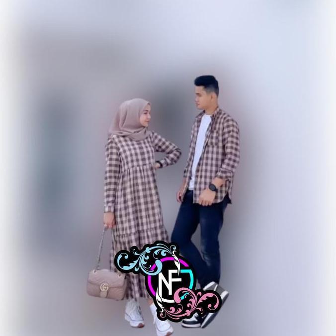 BEST SELLER  KINARIS COUPLE SUPER JUMBO//Baju Couple Remaja JUMBO Motif Kotak Terbaru 2022 Pasangan