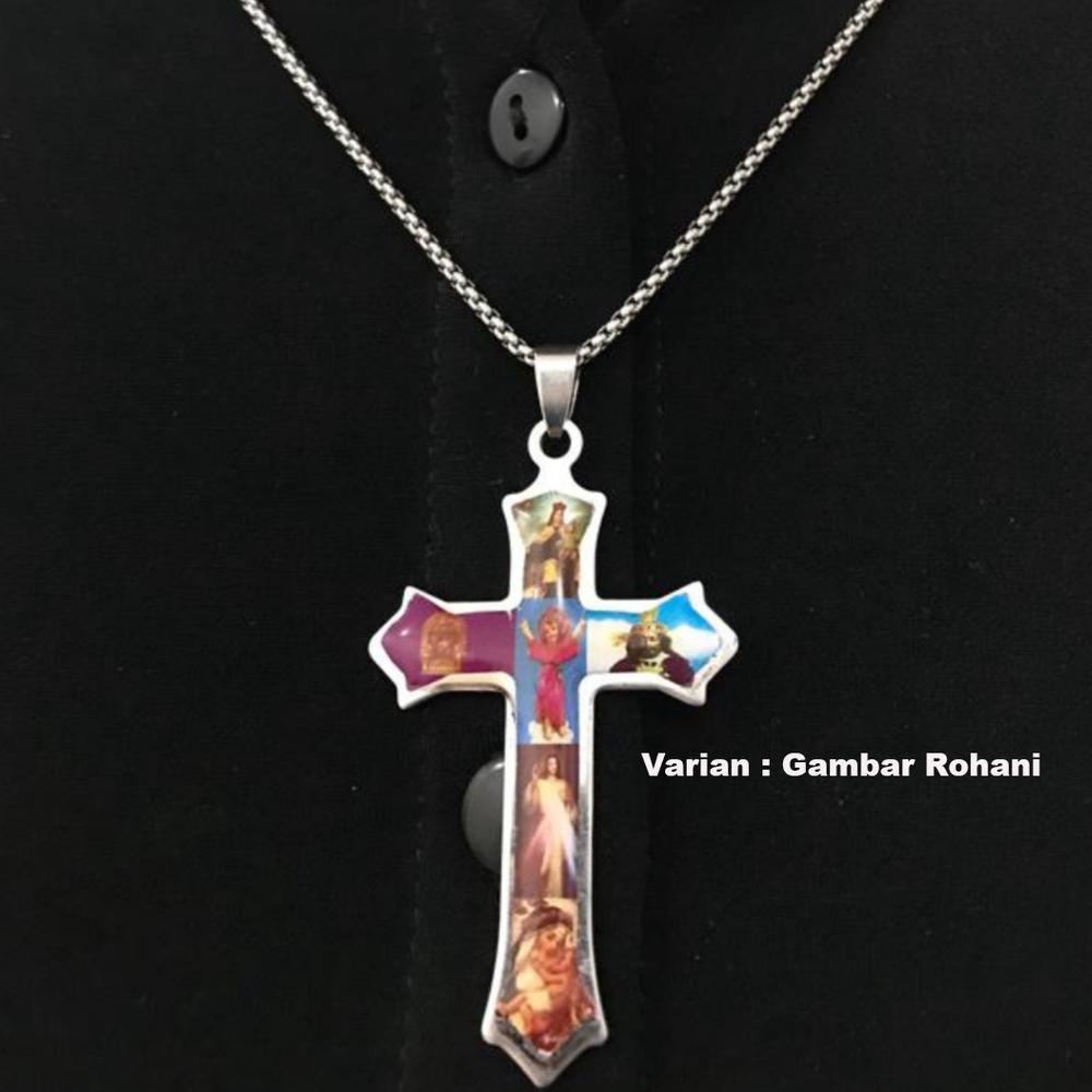 Liontin Salib Kristen Fashion Aksesoris Kalung Pendant Rohani Pria dan Wanita / Murah