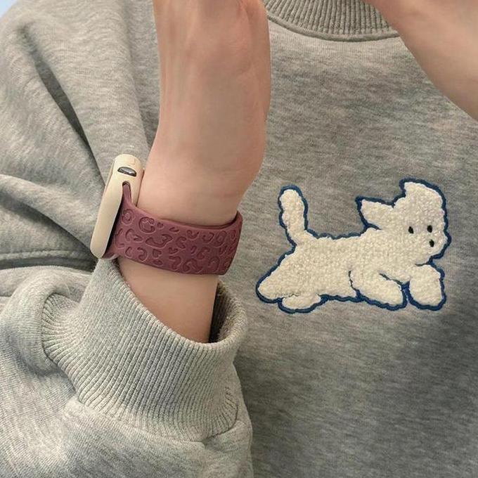 New- Tali Jam Tangan Silicone Printed Strap for IWatch 49 Mm 45mm 44mm 42mm 41mm 40mm 38 mm Print So