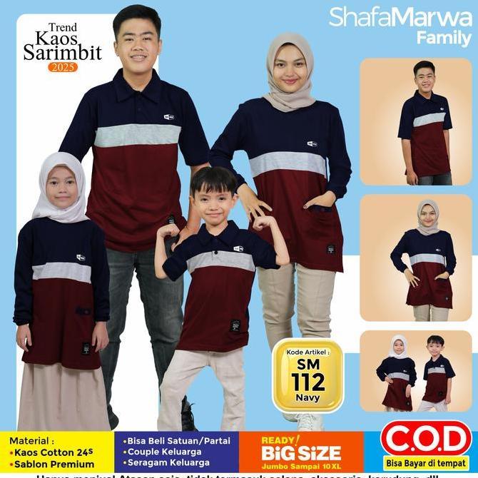 Kaos Couple Keluarga Shafamarwa Baju Atasan Tunik Sarimbit Family Ayah Ibu Wanita dan Anak Cowok Cew