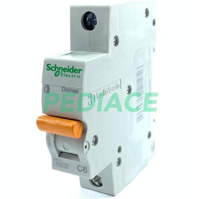 MCB 1 Phase Schneider Merlin Gerin 6A 1300 Watt Circuit Breaker SNI