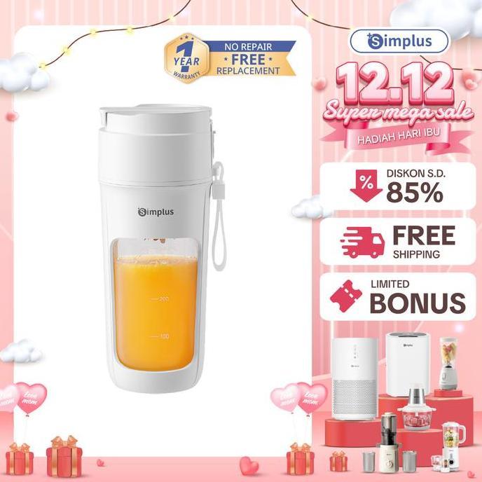 SUPER DEALSSimplus Blender Portabel 340ml Juicer Multifungsi Gelas Siap Minum 10 Set Mata Pisau Jus 