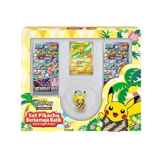 Pokemon TCG Bimbingan Rasi Set Pikachu Berkemeja Batik Keychain Kode 293